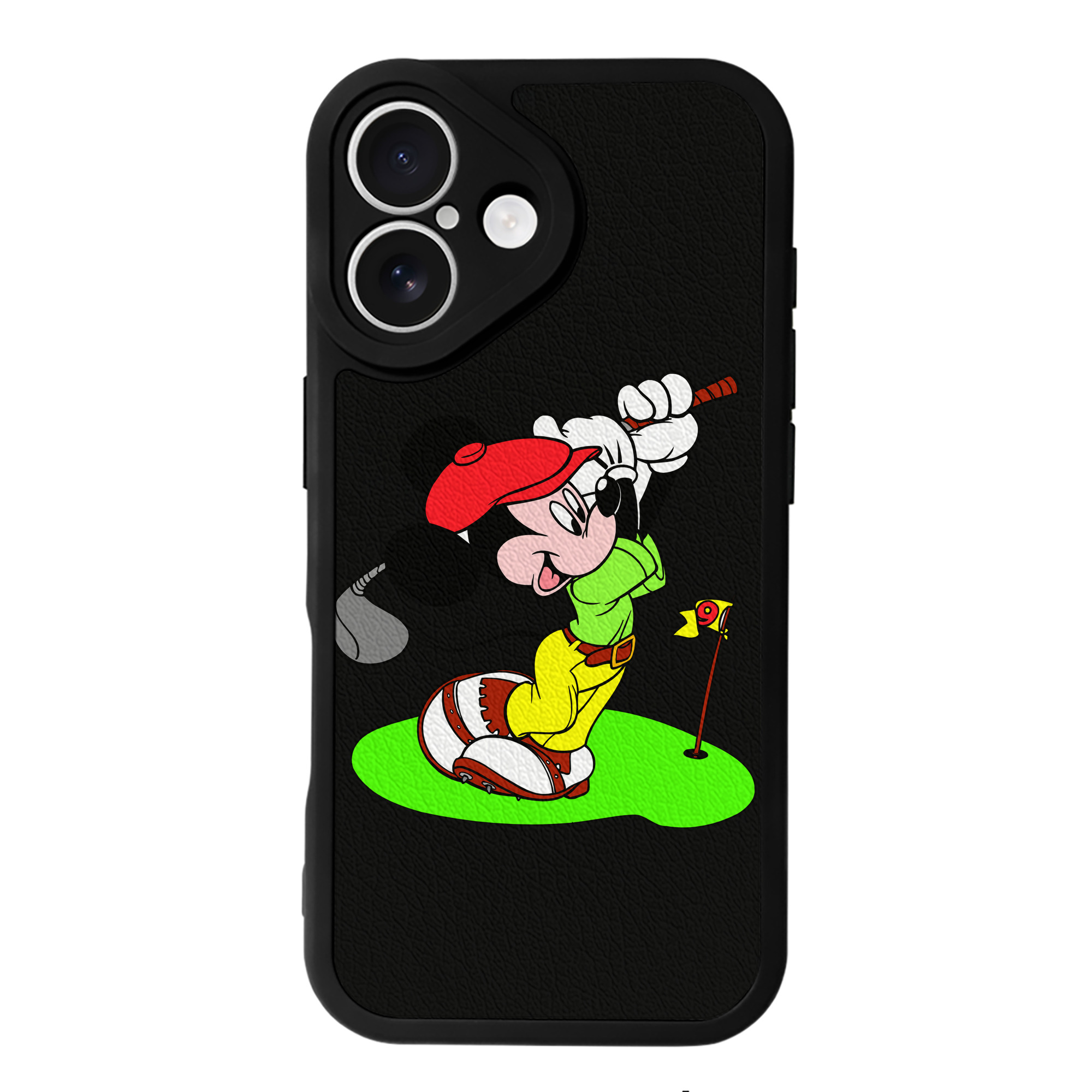 （画像用） ミッキーマウス Mickey Mouse 【iPhone 16シリーズ対応】シリコンスマホケース（レザー調） 材質：シリコン